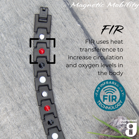 FIR technology in Alexanders Twilight 4in1 magnetic bracelet, enhancing circulation and oxygen levels in the body