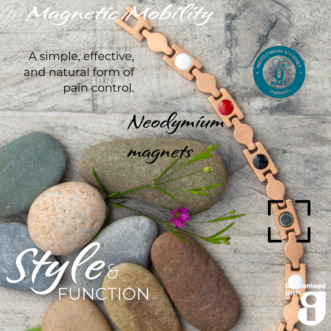 Neodymium magnets in Avens Dawn 4in1 magnetic bracelet by Magnetic Mobility, providing natural pain control.