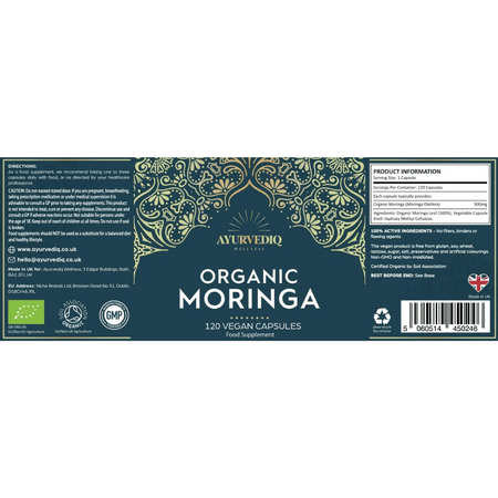 Ayurvediq Wellness Organic Moringa Capsules 120 Caps- Lillys Pharmacy and Health Store