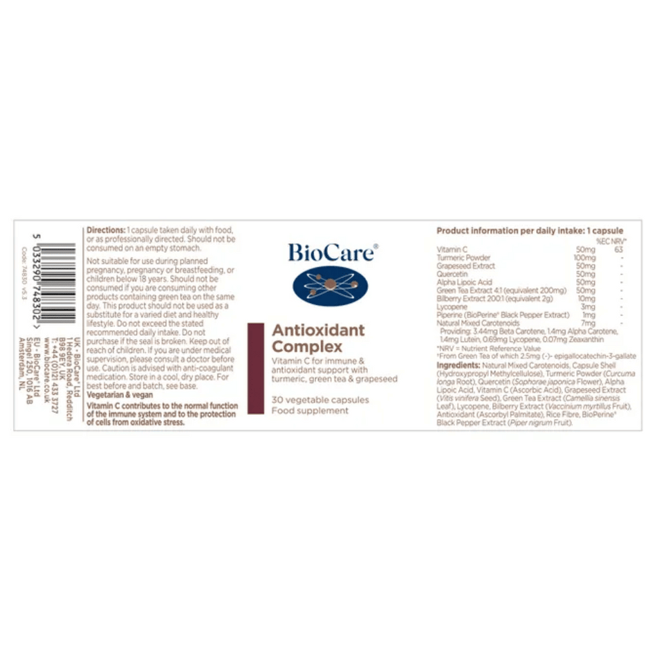 BioCare Antioxidant Complex 30 Capsules- Lillys Pharmacy and Health Store