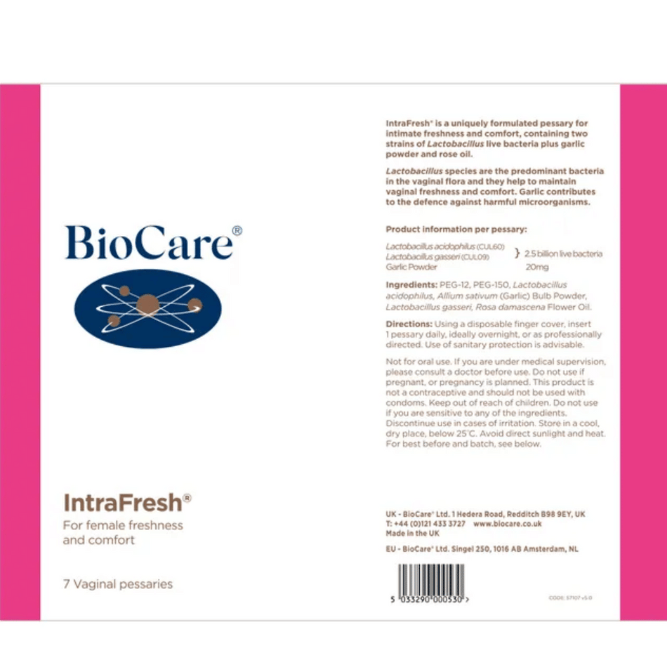 BioCare IntraFresh® 7 Pessaries- Lillys Pharmacy and Health Store