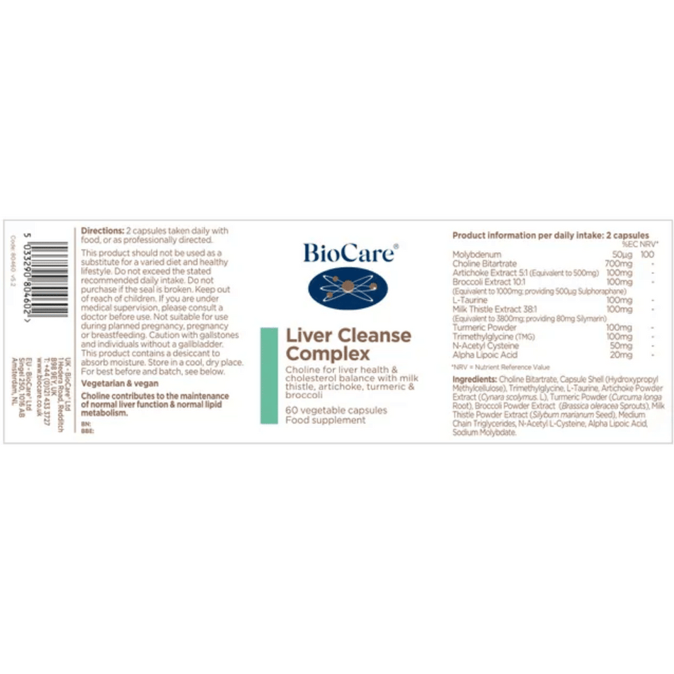 BioCare Liver Cleanse Complex 60 Capsules- Lillys Pharmacy and Health Store