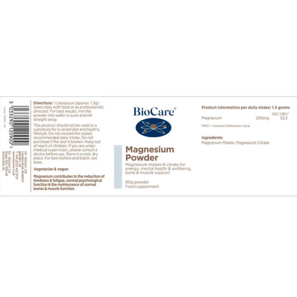 BioCare Magnesium Powder 90g- Lillys Pharmacy and Health Store