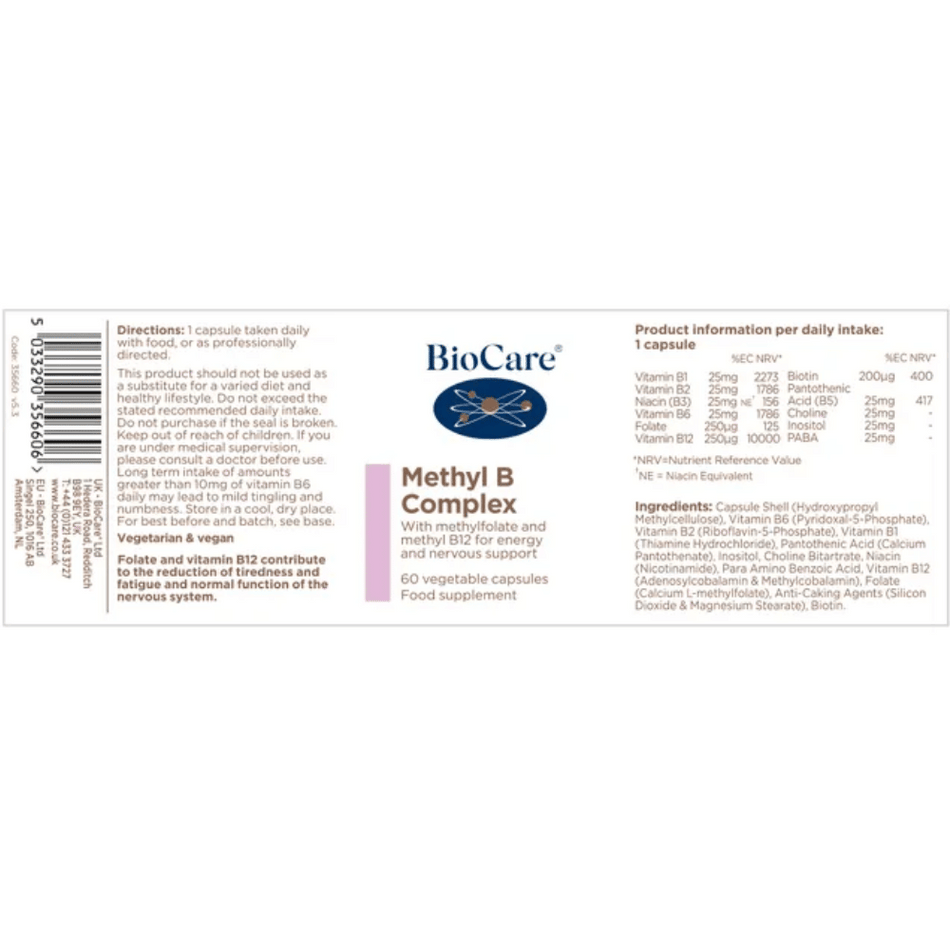 BioCare Methyl B Complex 60 Caps- Lillys Pharmacy and Health Store