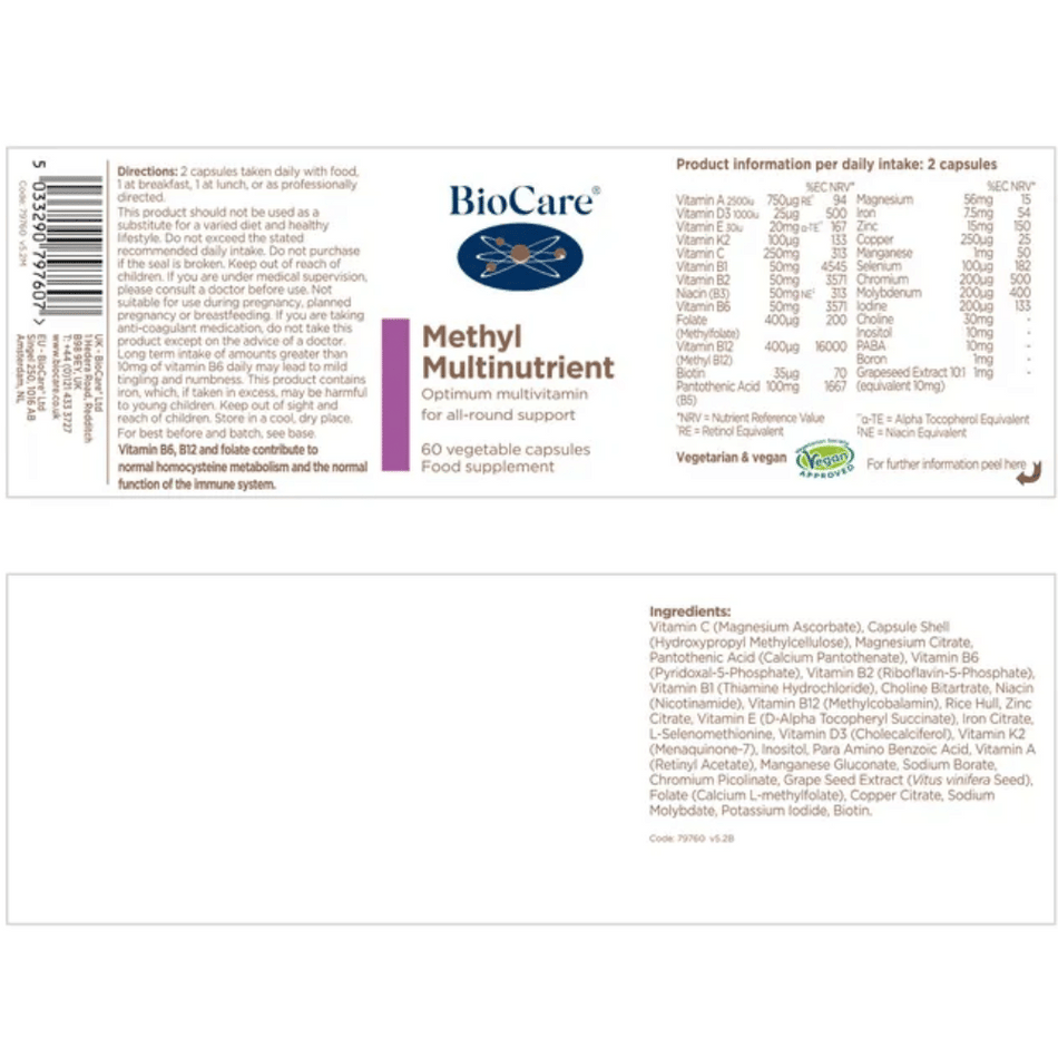 BioCare Methyl Multinutrient 60 Caps- Lillys Pharmacy and Health Store