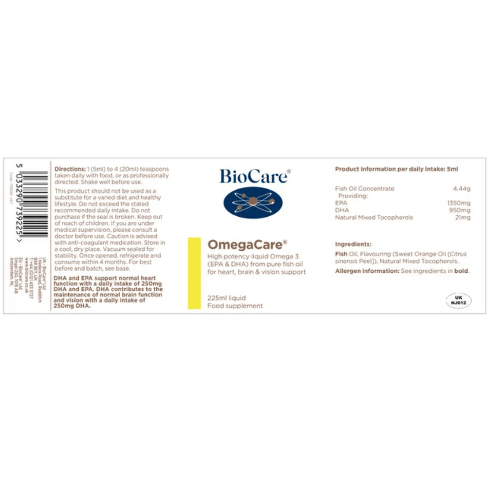 BioCare OmegaCare® 225ml- Lillys Pharmacy and Health Store