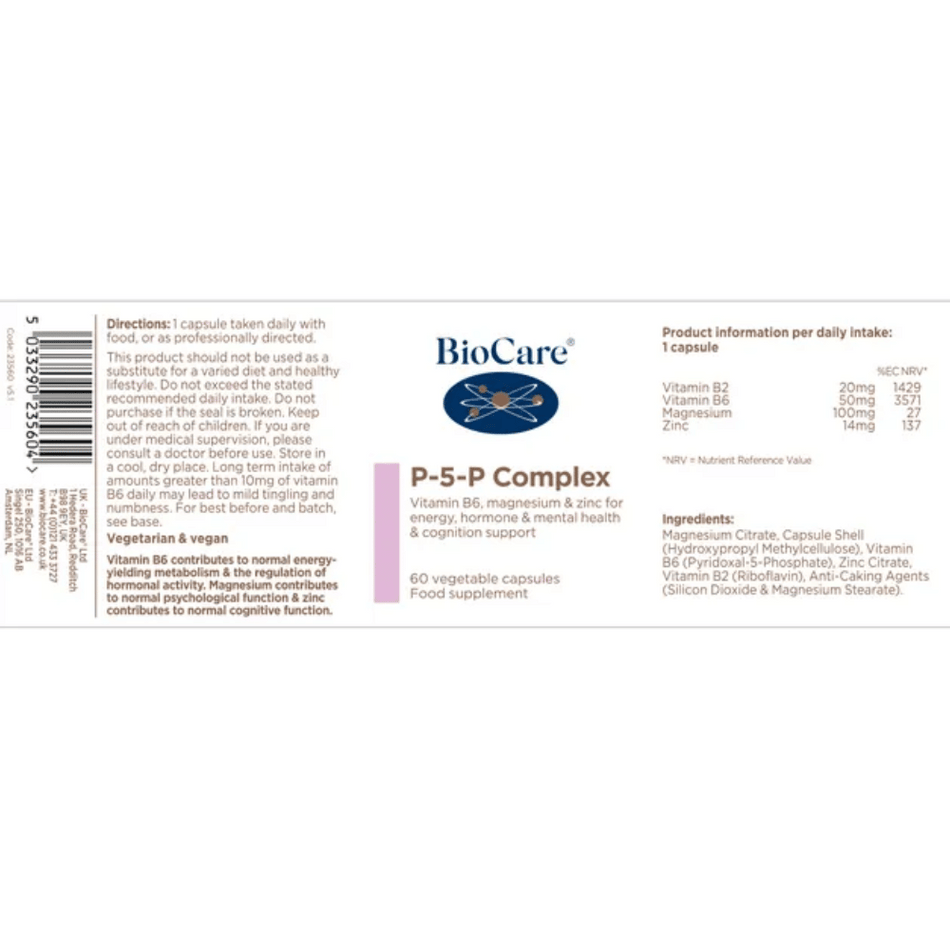 BioCare P-5-P Complex 60 Caps- Lillys Pharmacy and Health Store