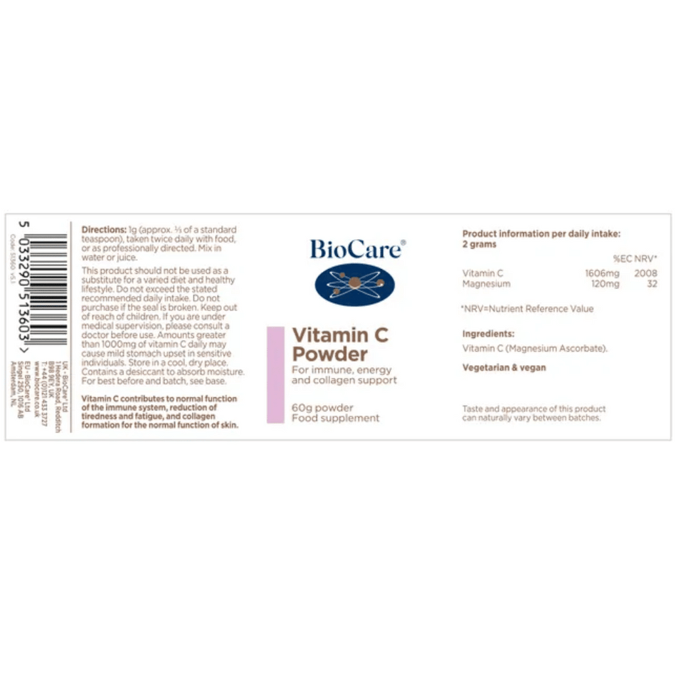 BioCare Vitamin C Powder 60g- Lillys Pharmacy and Health Store