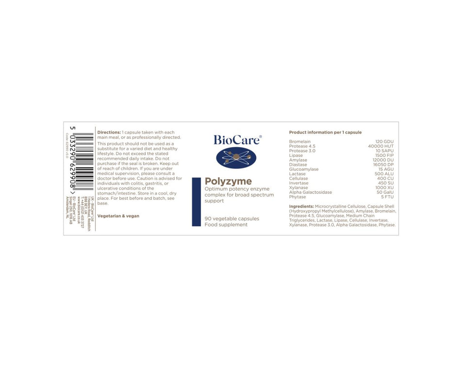 Biocare Polyzyme® 90 Caps- Lillys Pharmacy and Health Store