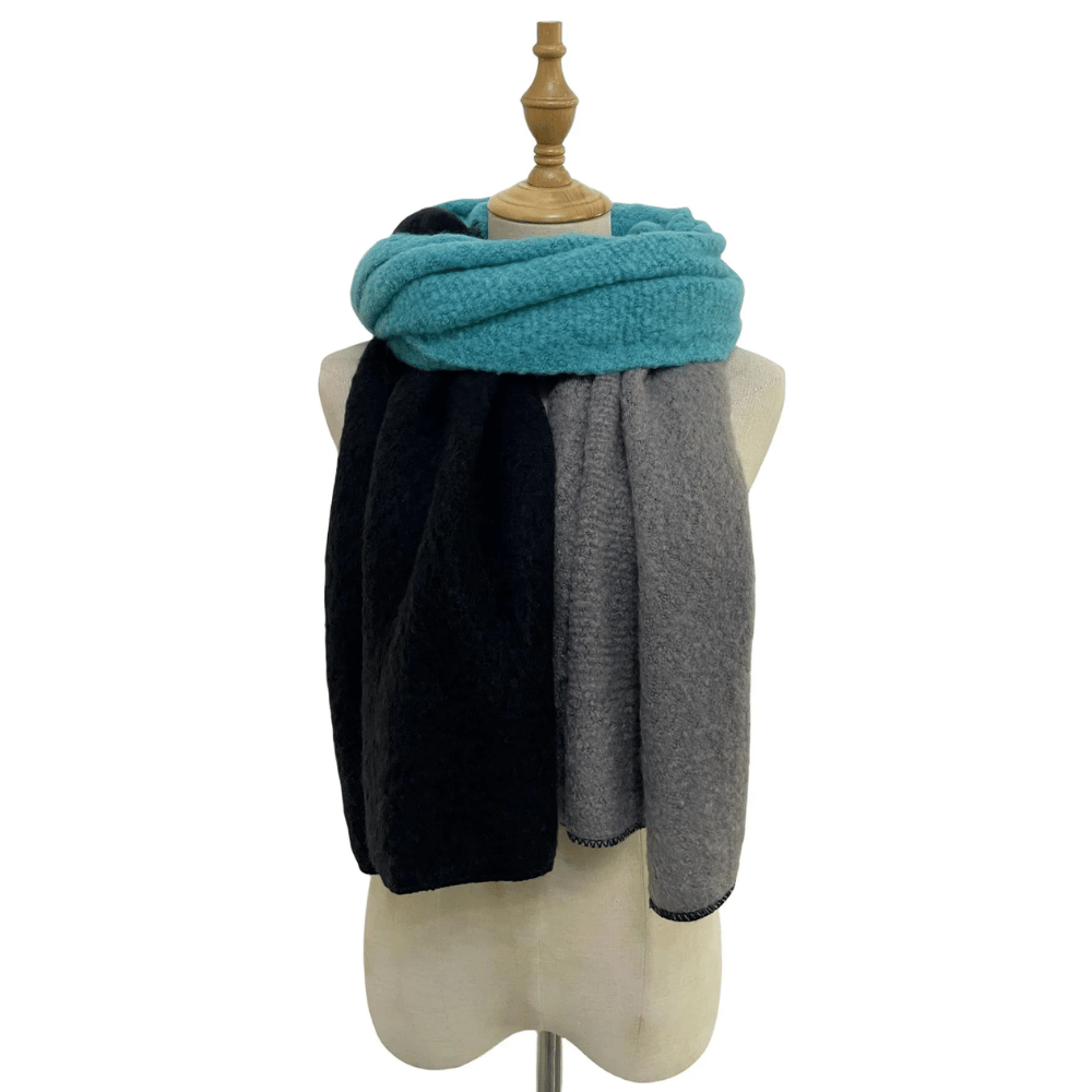 Block Colour Turquoise Knitted Wool Scarf- Lillys Pharmacy and Health Store