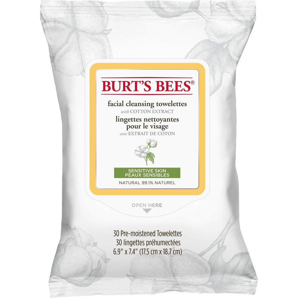 Burts Bees Sensitive Facial Wipes 30 wipes- Lillys Pharmacy and Health Store