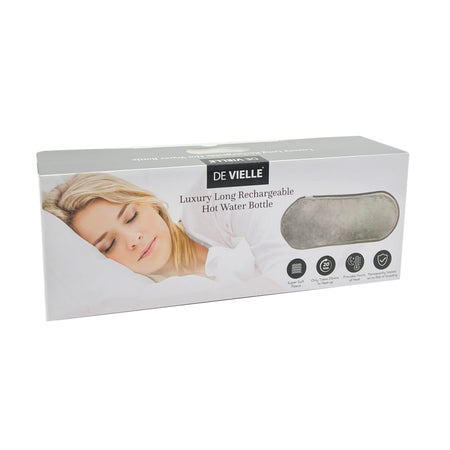 De Vielle Rechargeable Electric Long Hot Water Bottle - Grey- Lillys Pharmacy and Health Store