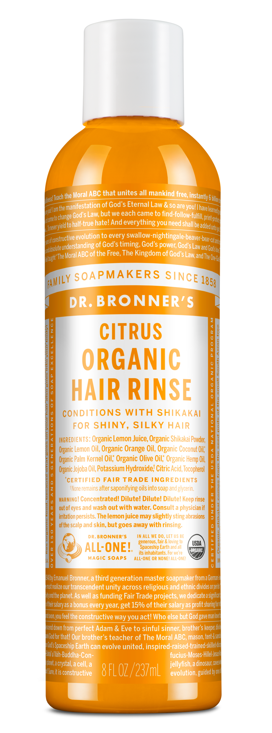 Dr. Bronner's Organic Hair Rinse - Citrus - 8oz- Lillys Pharmacy and Health Store