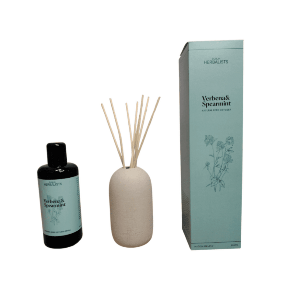 Dublin Herbalists Verbena and Spearmint Natural Reed Diffuser Gift Set- Lillys Pharmacy and Health Store