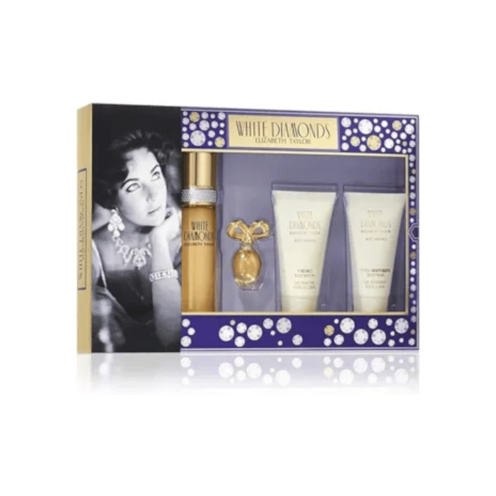 Elizabeth Taylor White Diamonds 100ml 4pc Gift Set- Lillys Pharmacy and Health Store