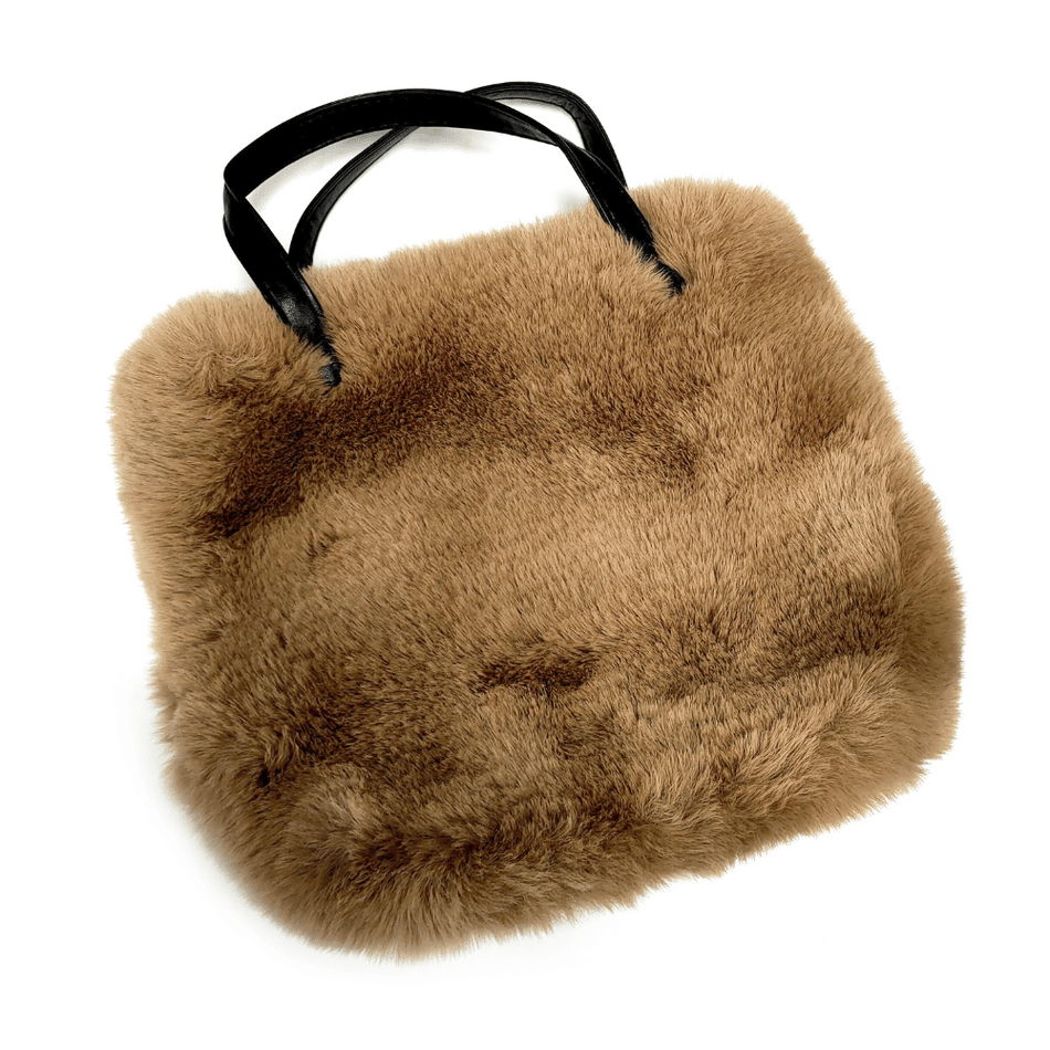 Faux Fur Handbag with Shoulder Strap - Mink- Lillys Pharmacy and Health Store