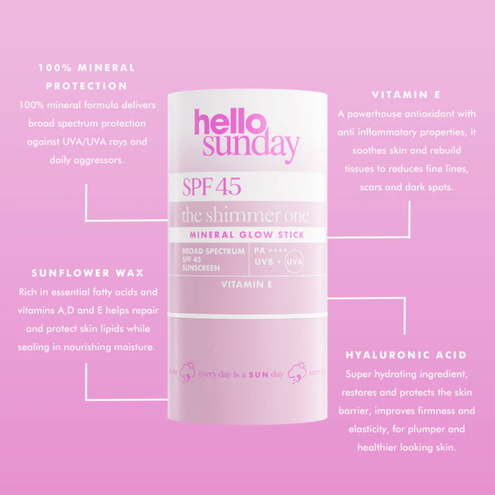 Hello Sunday The Shimmer One Mineral Glow Stick SPF45- Lillys Pharmacy and Health Store