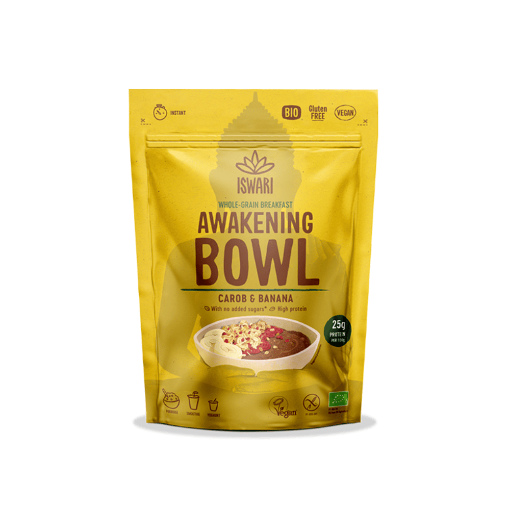 Iswari Awakening Bowl Instant Breakfast Carob & Banana 360g- Lillys Pharmacy and Health Store