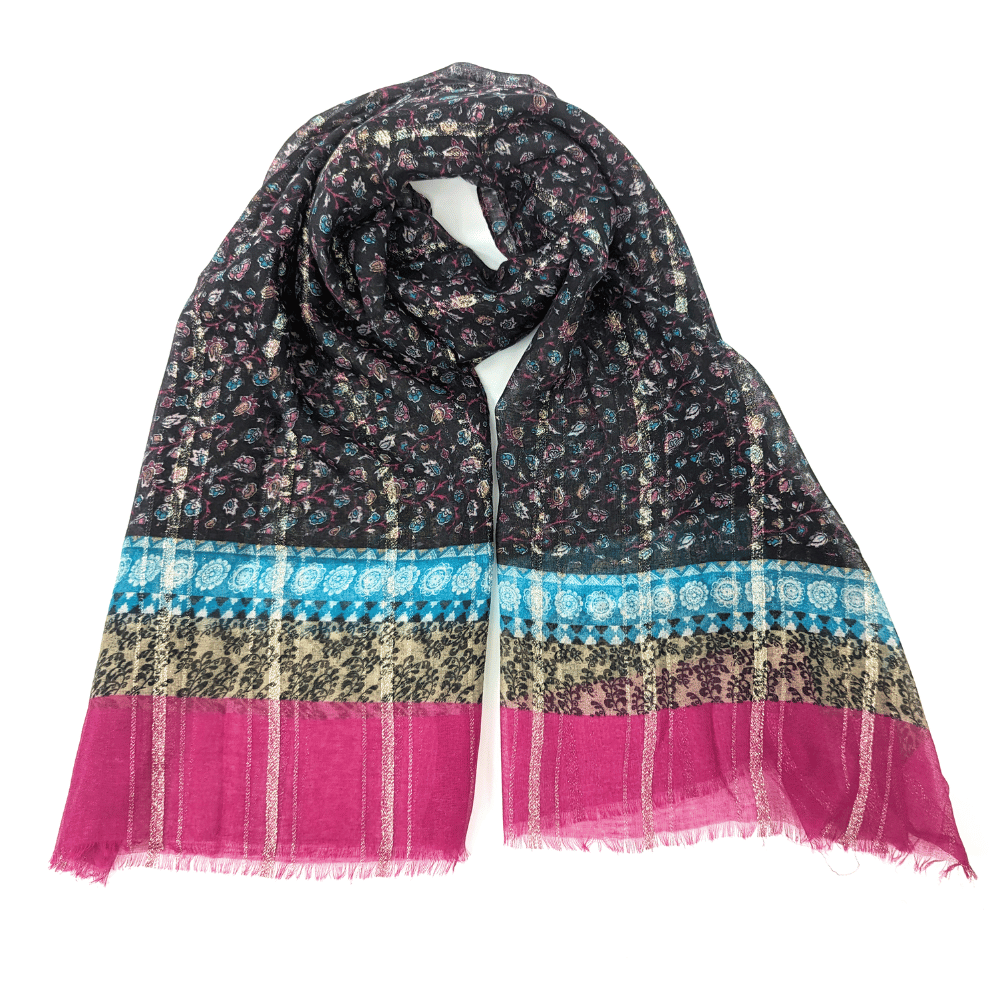 Koutia - Baroque Border Scarf - Hot Pink- Lillys Pharmacy and Health Store