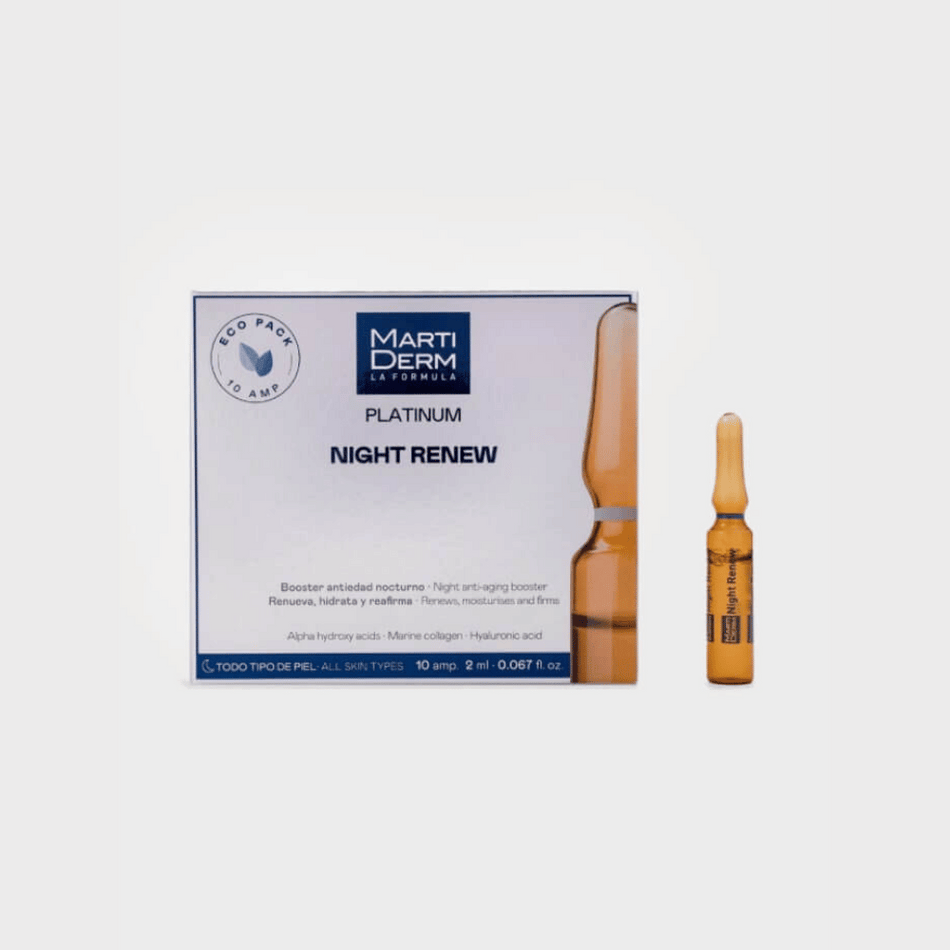 Martiderm Platinum Night Renew Ampoules - 10 Ampoules- Lillys Pharmacy and Health Store