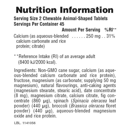 NaturesPlus Animal Parade Calcium Children's Chewables 90's- Lillys Pharmacy and Health Store