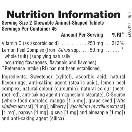 NaturesPlus Animal Parade Sugar-Free Vitamin C Children's Chewables 90's- Lillys Pharmacy and Health Store