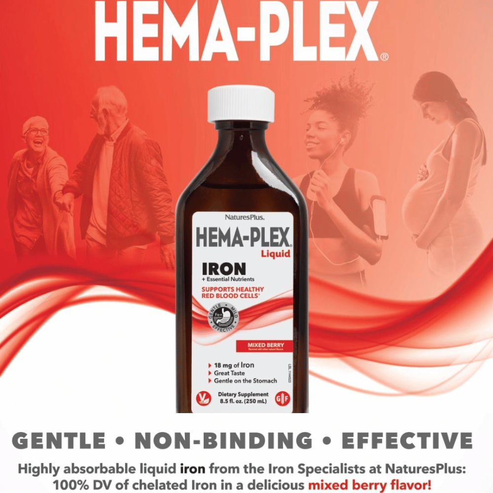 NaturesPlus HEMA-PLEX® Liquid Iron 250ml- Lillys Pharmacy and Health Store