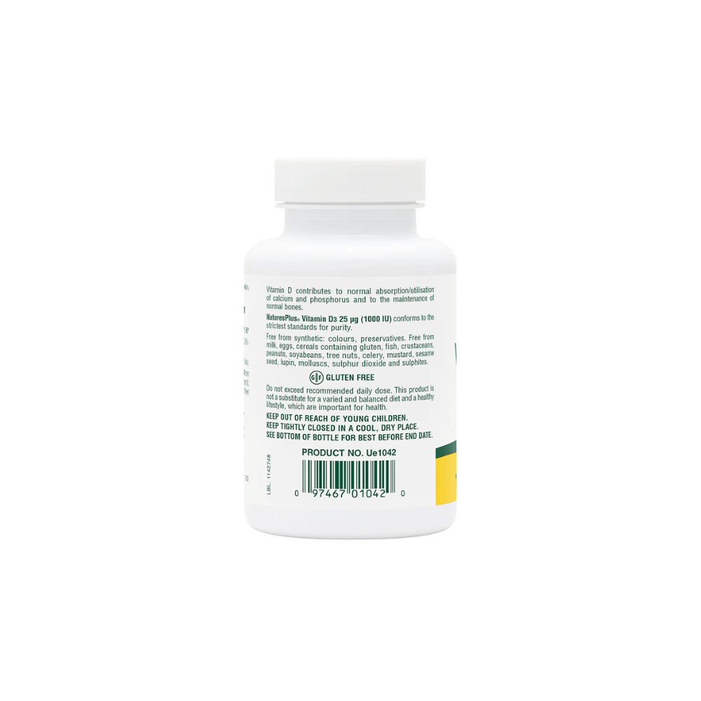 NaturesPlus Vitamin D3 1000 IU Softgels 180's- Lillys Pharmacy and Health Store