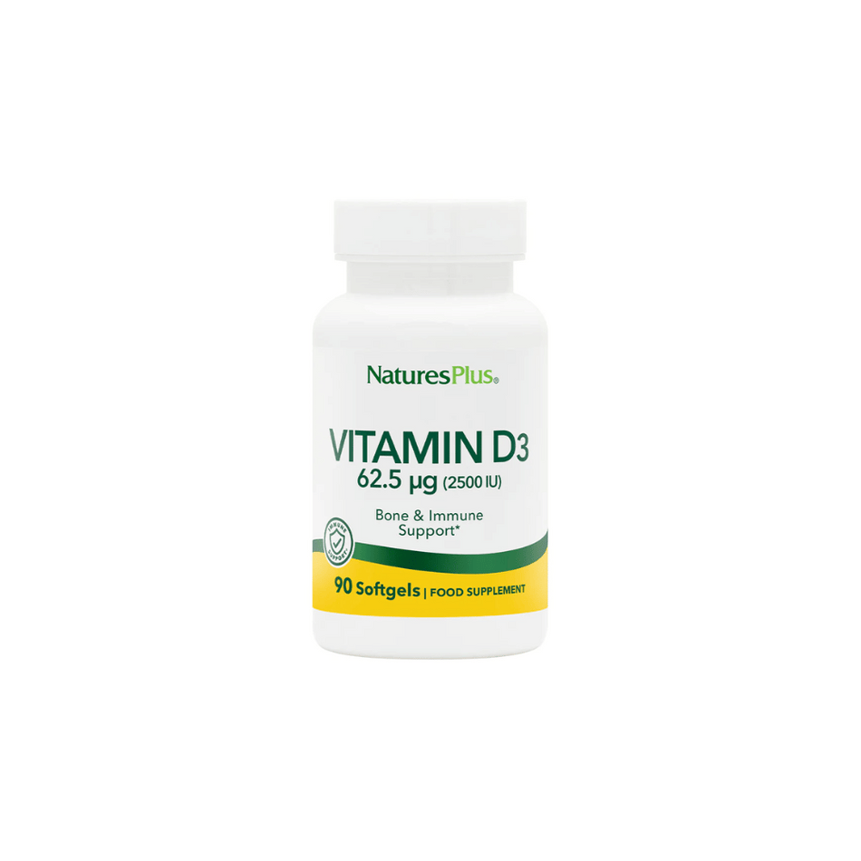 NaturesPlus Vitamin D3 2500 IU Softgels 90's- Lillys Pharmacy and Health Store