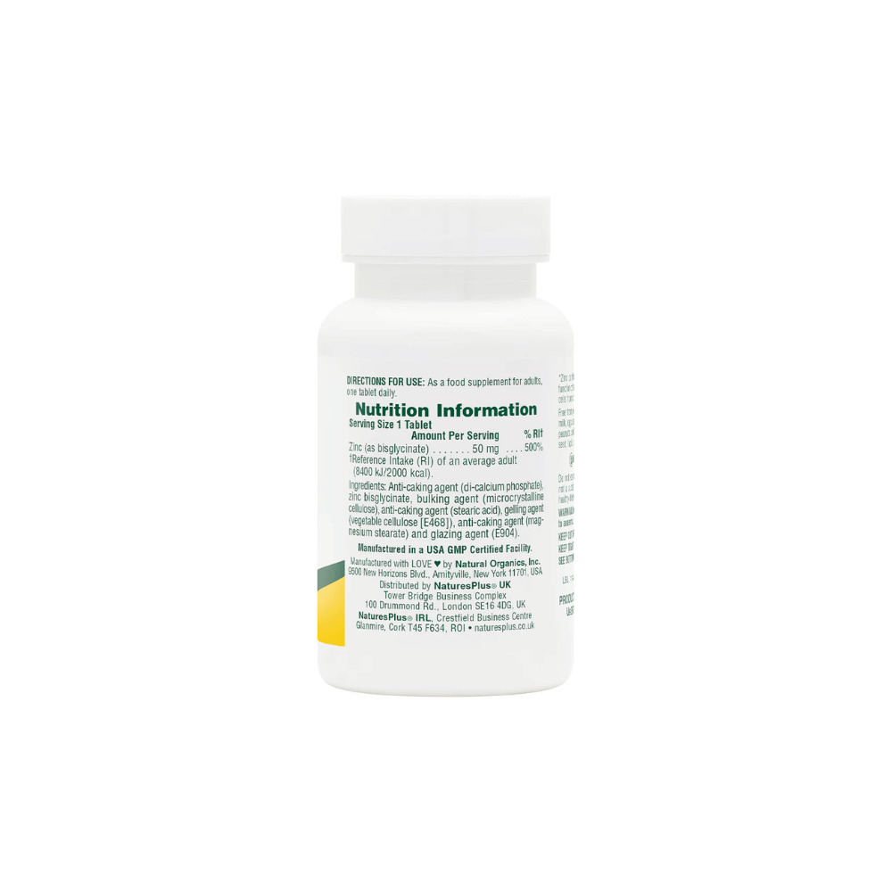 NaturesPlus Zinc 50 mg Tablets 90's- Lillys Pharmacy and Health Store