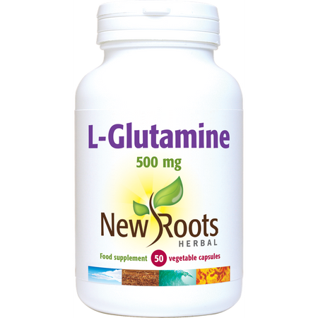 New Roots L-Glutamine 500mg 50 Capsules- Lillys Pharmacy and Health Store