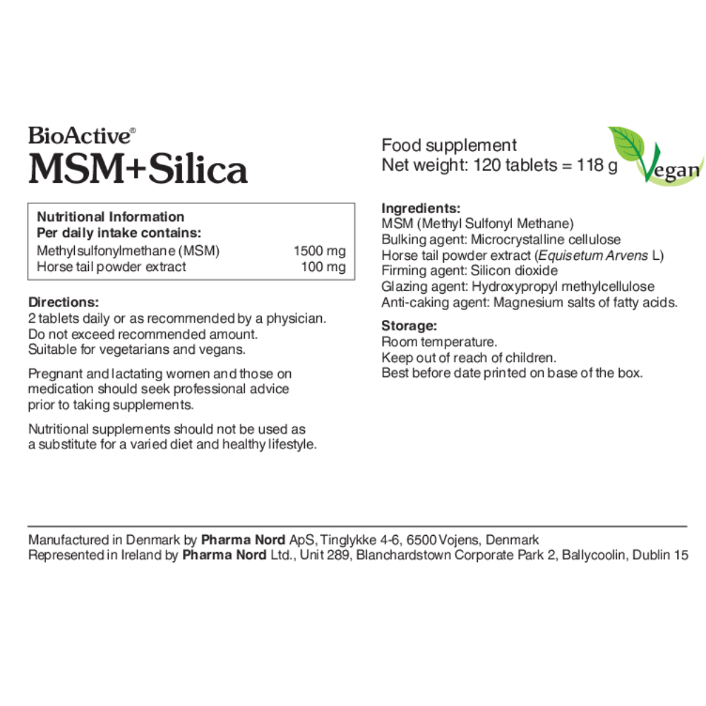 Pharma Nord BioActive MSM+Silica 120's- Lillys Pharmacy and Health Store