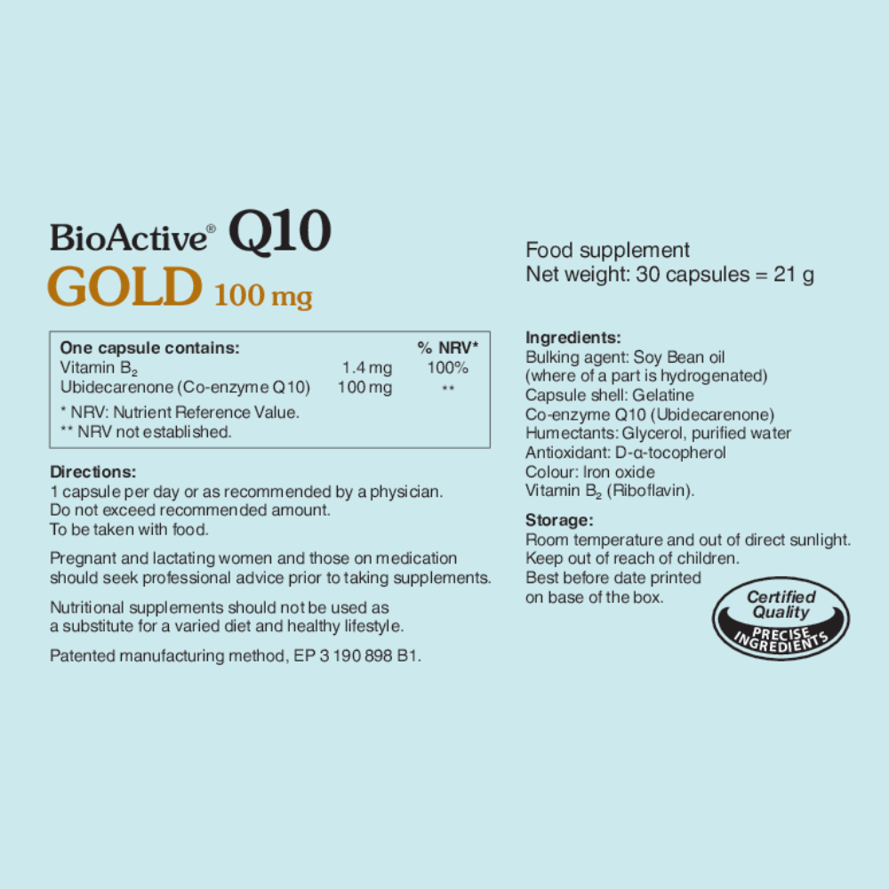 Pharma Nord BioActive Q10 Gold 100 mg 30's- Lillys Pharmacy and Health Store