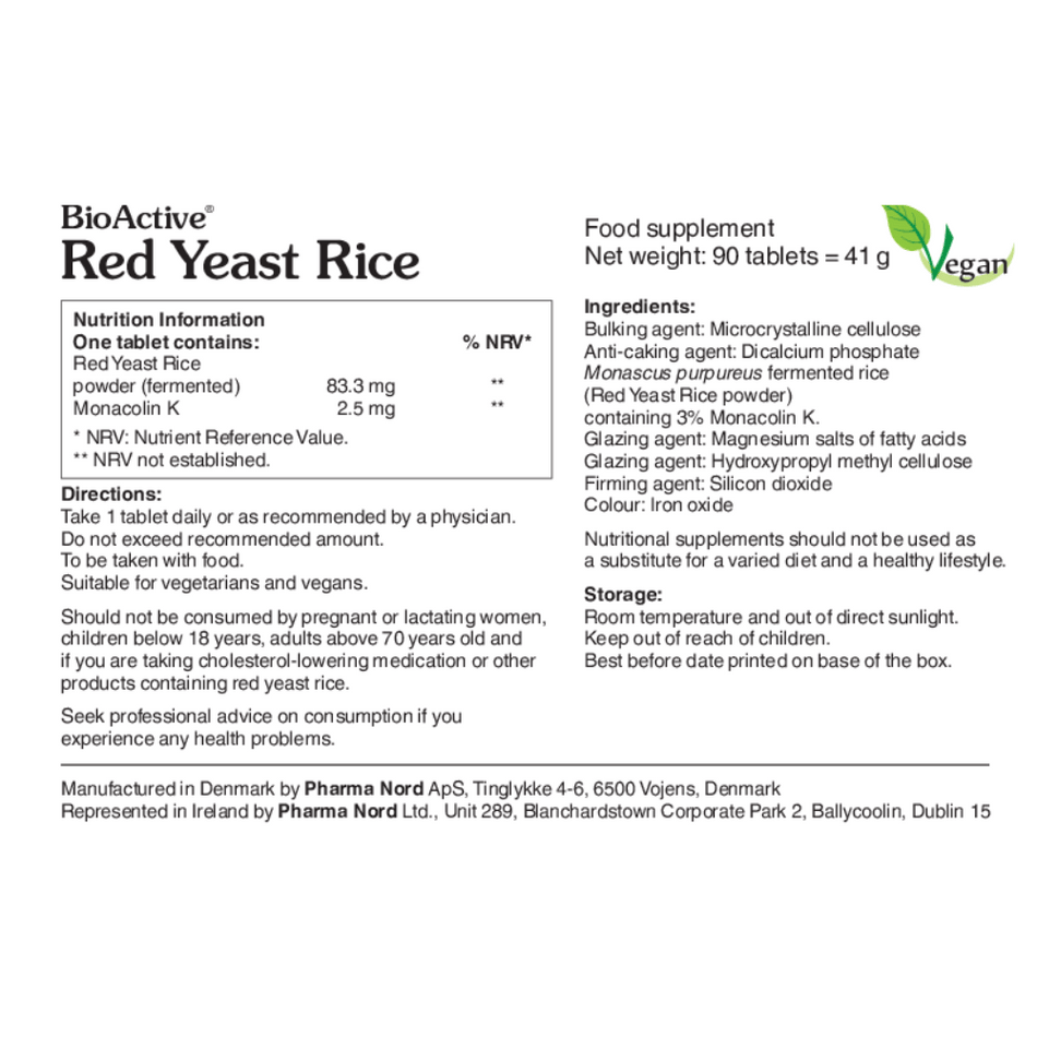 Pharma Nord BioActive Red Yeast Rice 90 Caps- Lillys Pharmacy and Health Store