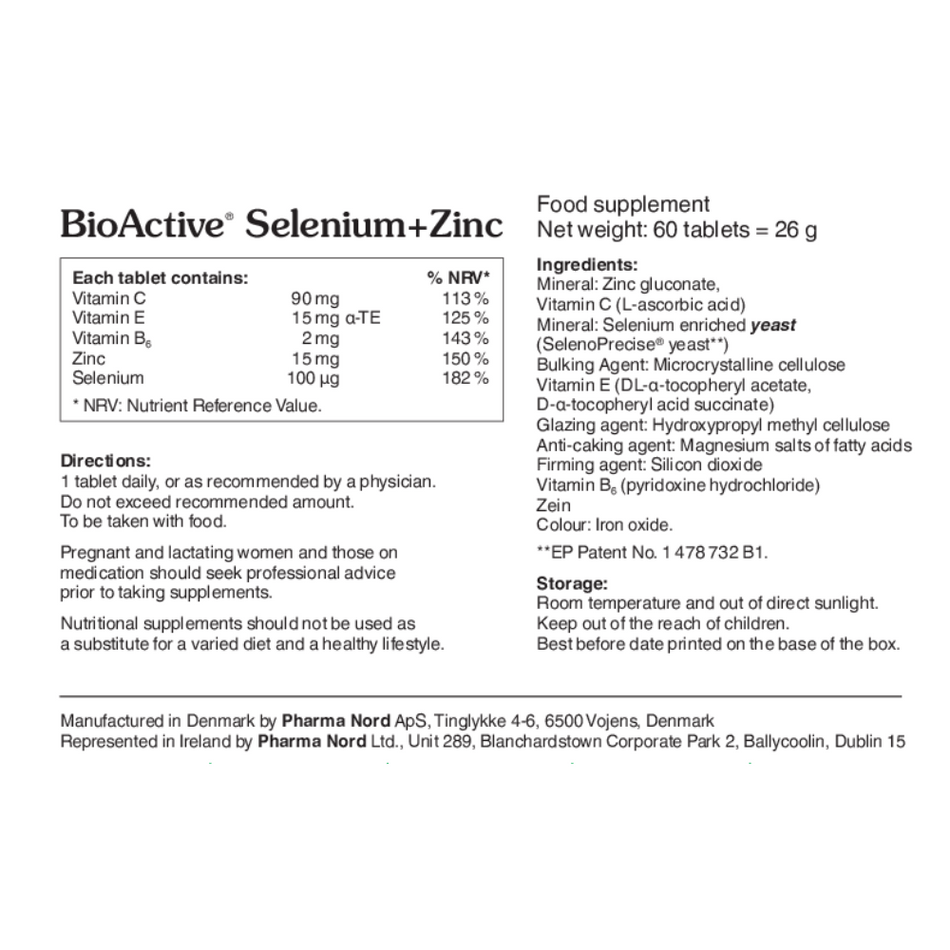 Pharma Nord BioActive Selenium + Zinc 60 Caps- Lillys Pharmacy and Health Store