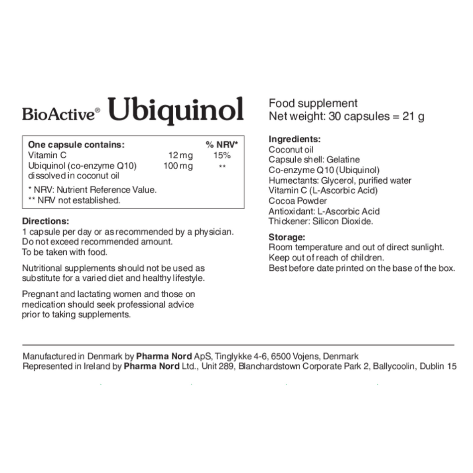 Pharma Nord BioActive Ubiquinol 30's- Lillys Pharmacy and Health Store