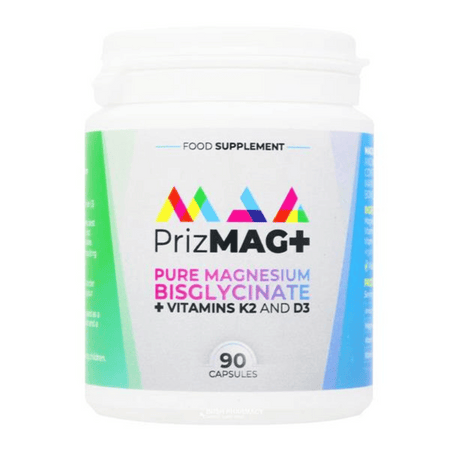 PrizMAG Magnesium Bisglycinate -Plus Vit D & K 90 caps- Lillys Pharmacy and Health Store