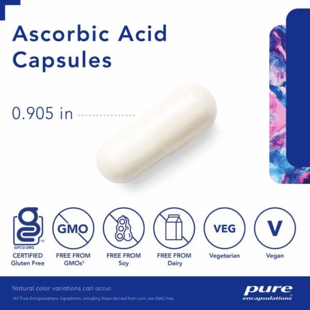 Pure Encapsulations Ascorbic Acid 90's- Lillys Pharmacy and Health Store