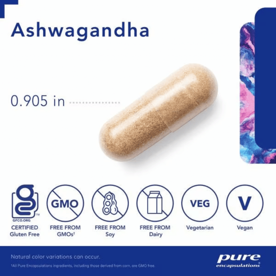 Pure Encapsulations Ashwagandha 60's- Lillys Pharmacy and Health Store