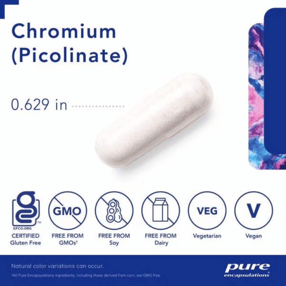 Pure Encapsulations Chromium (picolinate) 200 mcg 60's- Lillys Pharmacy and Health Store