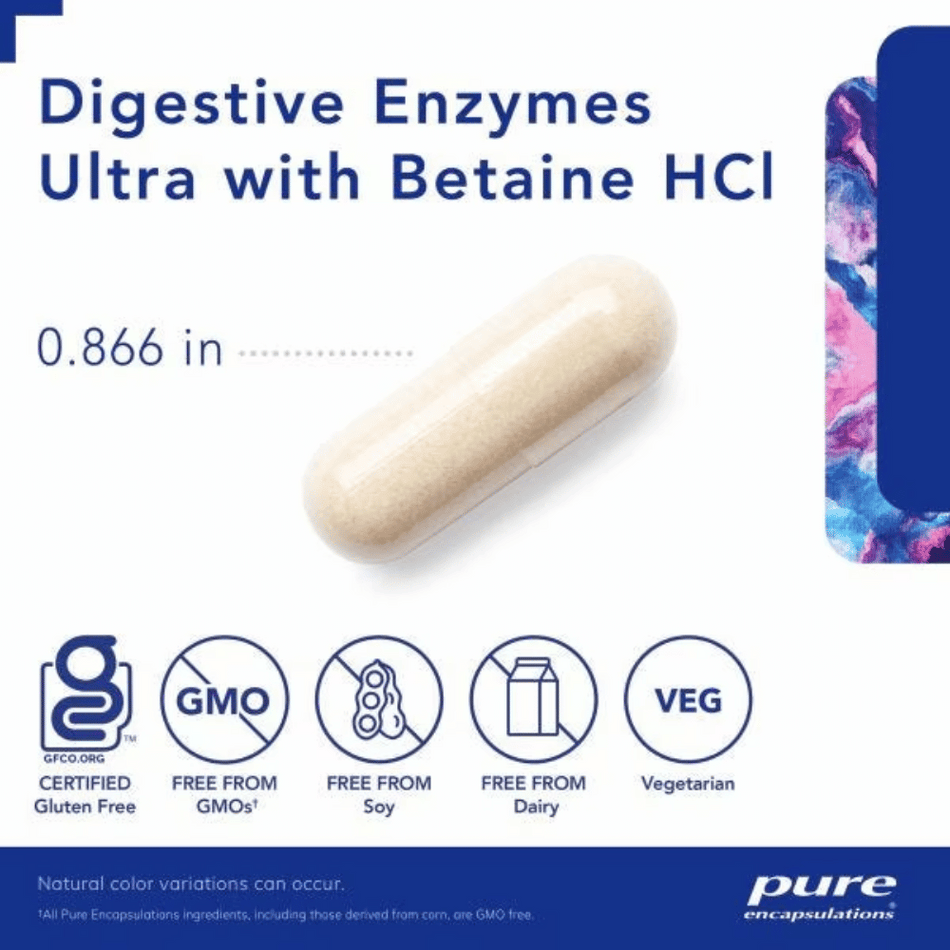 Pure Encapsulations Digestive Enzymes Ultra with Betaine HCl 30's- Lillys Pharmacy and Health Store