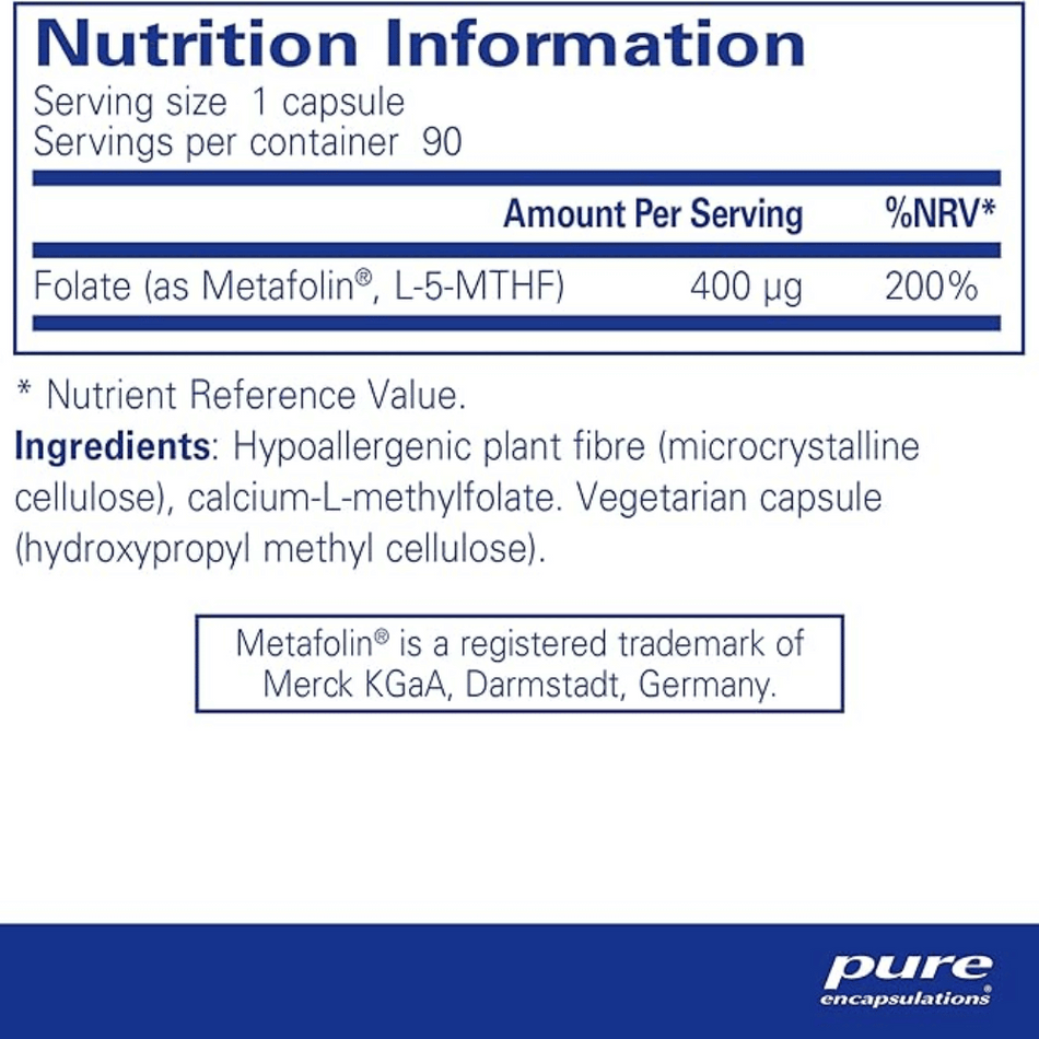 Pure Encapsulations Folic Acid 60's- Lillys Pharmacy and Health Store