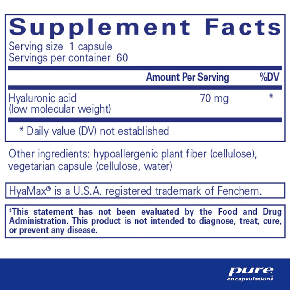 Pure Encapsulations Hyaluronic Acid 60's- Lillys Pharmacy and Health Store