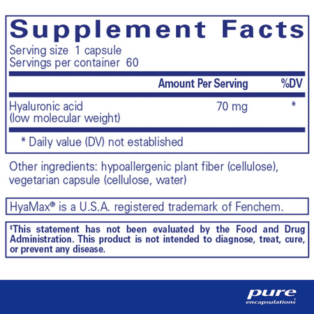 Pure Encapsulations Hyaluronic Acid 60's- Lillys Pharmacy and Health Store