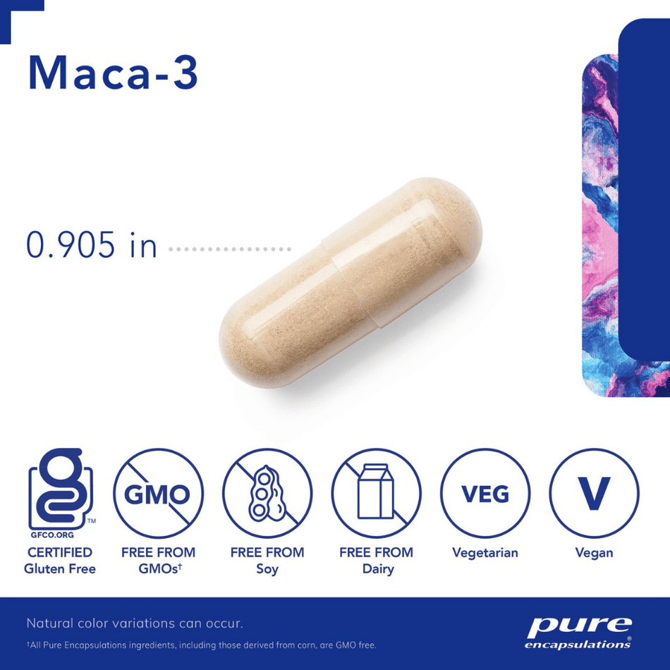 Pure Encapsulations Maca-3 60's- Lillys Pharmacy and Health Store