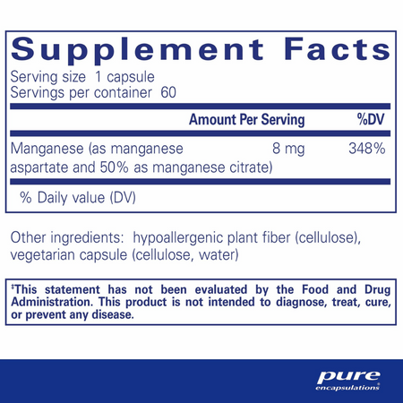 Pure Encapsulations Manganese 60's- Lillys Pharmacy and Health Store