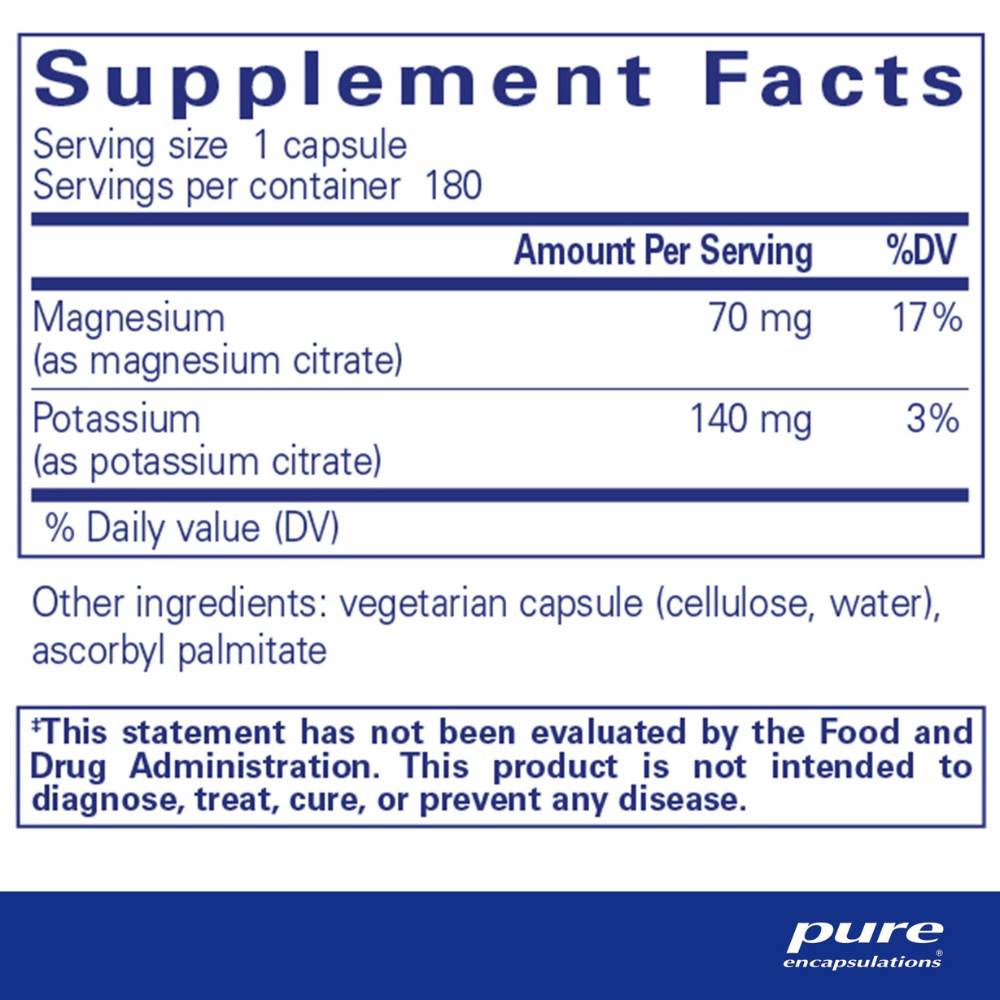 Pure Encapsulations Potassium Magnesium (citrate) 180's- Lillys Pharmacy and Health Store