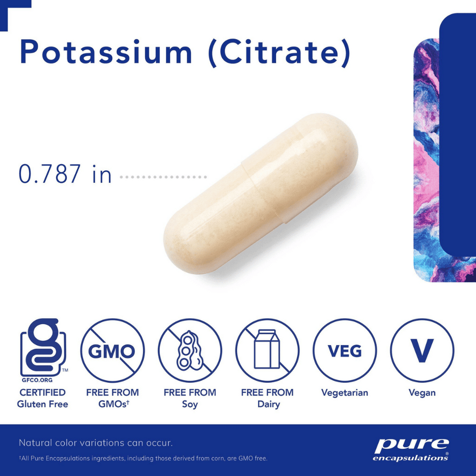 Pure Encapsulations Potassium (citrate) 90's- Lillys Pharmacy and Health Store