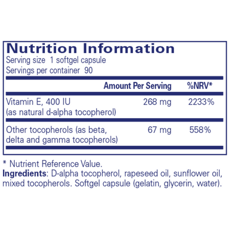 Pure Encapsulations Vitamin E (mixed tocopherols) 90's- Lillys Pharmacy and Health Store