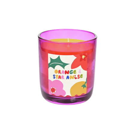 Raspberry Blossom Pink Glass Candle - Orange & Star Anise- Lillys Pharmacy and Health Store